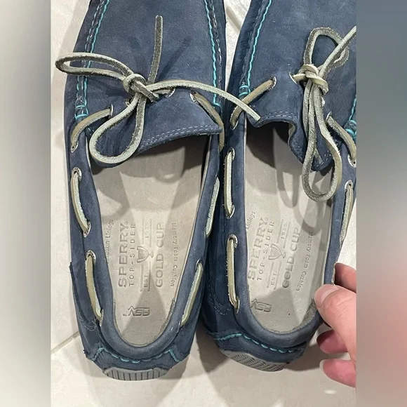 SPERRY TOP SIDER GOLD CUP CANOE MOC USED MEN 9 M LEATHER BOAT SHOES/MOCCASINS